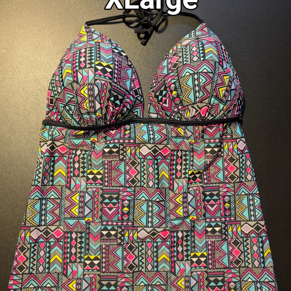 Colorful Geometric Bikini Top